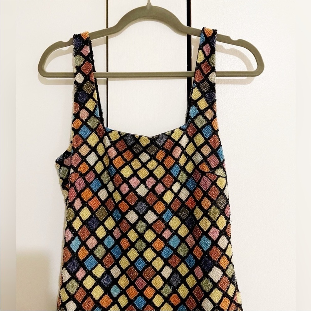 New Staud Le Sable Rainbow Beaded Embellishment Dress - Picture 7 of 10